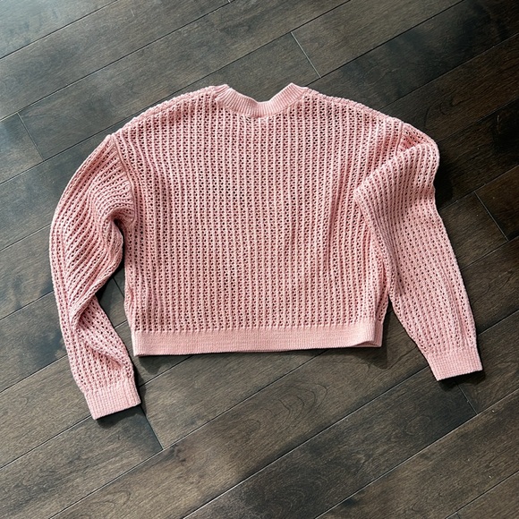 OLD NAVY Pink Crochet Spring Sweater - Picture 3 of 4